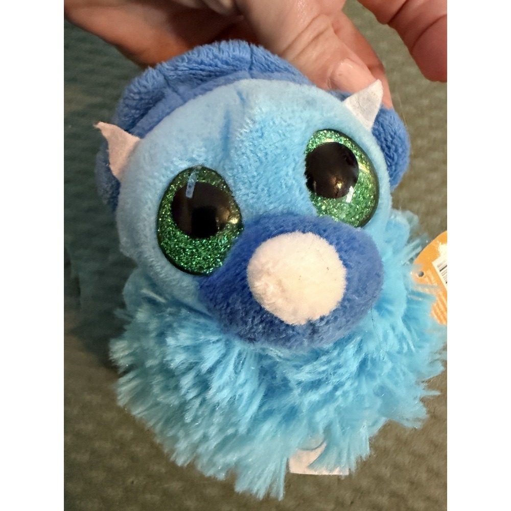 Fiesta Toys Tippy the Triceratops Pom Pals Beanbag Plush Toy 4.5 inches - Picture 6 of 10